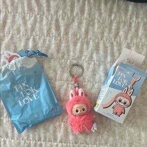 Pink LABUBU PIN FOR LOVE LETTER N Keychain